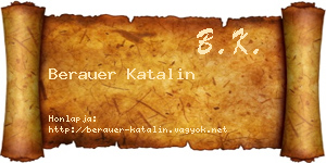 Berauer Katalin névjegykártya